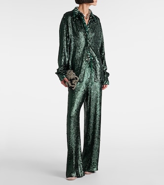Pantaloni regular con paillettes | Dries Van Noten