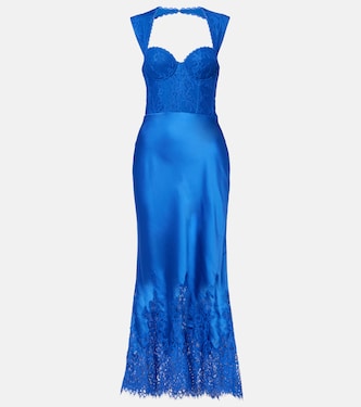 Remi lace and satin maxi dress | Rebecca Vallance