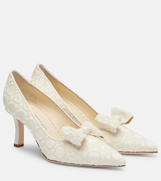 Pumps Epirotes 70 in raso con ricamo | Manolo Blahnik