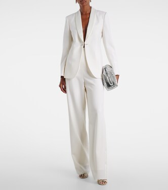 Satin-trimmed virgin wool gabardine blazer | Max Mara