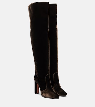 Joplin 105 velvet knee-high boots | Aquazzura