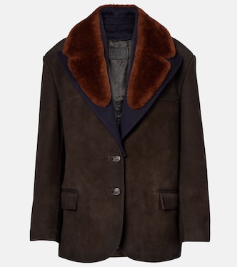 Giacca in suede con shearling  | Prada
