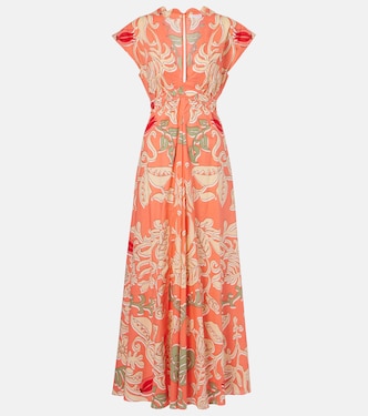 Vestido largo Noreen de algodón estampado | Poupette St Barth