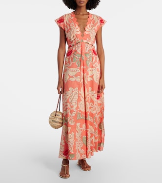 Vestido largo Noreen de algodón estampado | Poupette St Barth