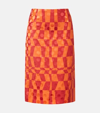 Satin jacquard midi skirt | Dries Van Noten