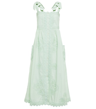 Self-tie cotton poplin midi dress | Juliet Dunn