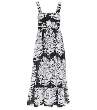 Printed cotton voile midi dress | Juliet Dunn