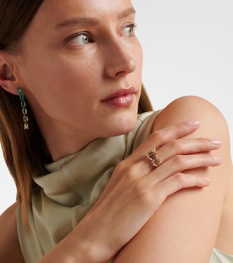 Pastel Rainbow 14kt gold ring with diamonds | Suzanne Kalan