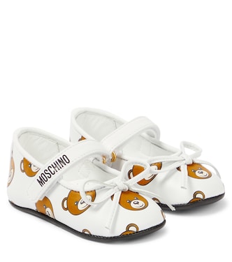 Baby - Scarpine in pelle con stampa | Moschino Kids