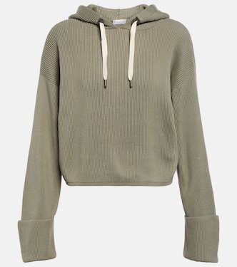 Sudadera con capucha de algodón a rayas | Brunello Cucinelli