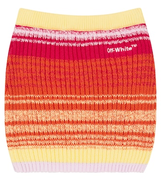 Mini-jupe rayée en coton | Off-White Kids