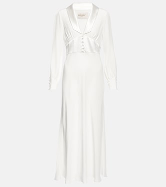 Bridal Jodie silk midi dress | Rixo