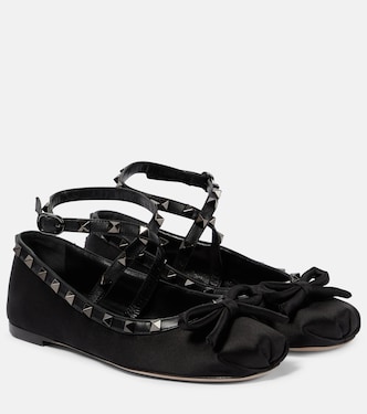 Rockstud satin ballet flats | Valentino Garavani