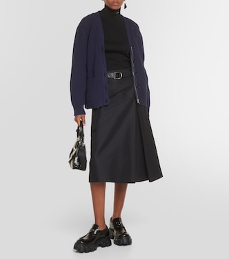 Oversized cotton-blend knit cardigan | Prada