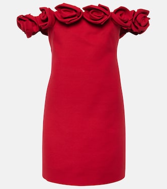 Crêpe Couture floral-appliqué minidress | Valentino