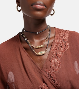 Collana Good Thing in oro 14kt con diamanti e onice  | Marie Lichtenberg