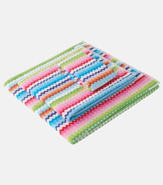 Riverbero set of 3 Zigzag cotton terry towels | Missoni
