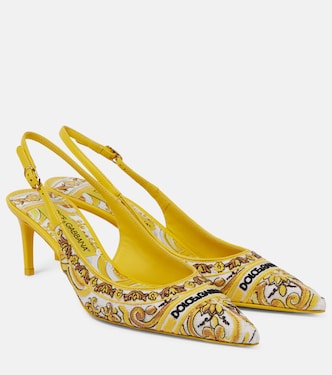 Pumps slingback Majolica con ricamo | Dolce&Gabbana