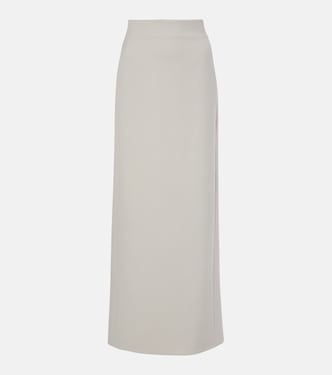 Jupe longue Column en laine vierge | Wardrobe.NYC