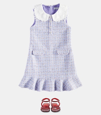 Kleid aus Bouclé mit Spitze | Self-Portrait Kids