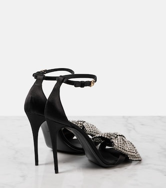 Sandali Bow Tie in raso con cristalli | Dolce&Gabbana