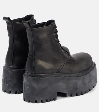 Anfibi Strike in pelle con platform | Balenciaga