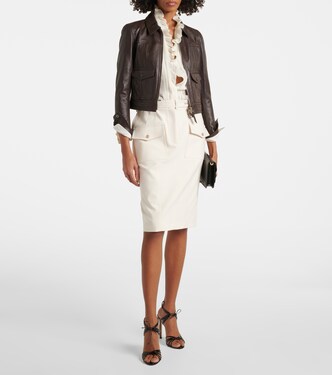 Jupe midi en coton mélangé | Tom Ford
