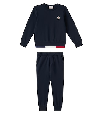 Tricolor cotton-blend tracksuit | Moncler Enfant