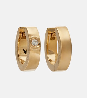 18kt gold hoop earrings with diamond | Toteme