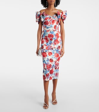 Fleurette floral taffeta midi dress | Rebecca Vallance