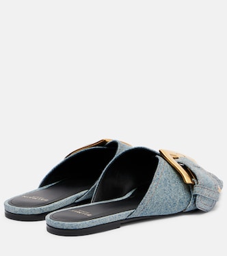 Anthem cotton denim flat sandals | Balmain