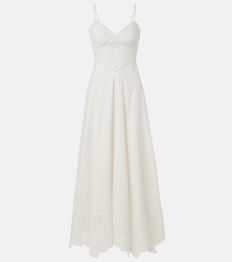 Broderie anglaise cotton maxi dress | Self-Portrait