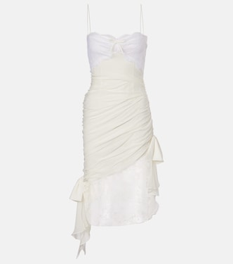 Lace-trimmed silk georgette midi dress | Alessandra Rich