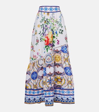 Tiles Darls linen maxi skirt | Camilla