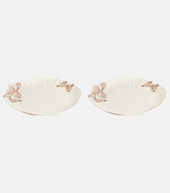 Set Cloudy Butterflies aus zwei Servierplatten by Claudia Schiffer | Bordallo Pinheiro