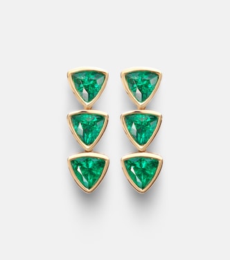 18kt gold drop earrings with emeralds | Anita Ko