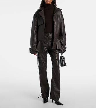 Leather straight pants | Rotate