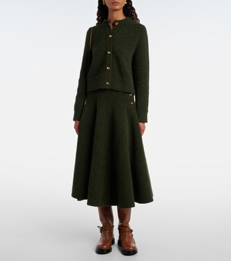 Falda midi Knot de punto bouclé | Bottega Veneta