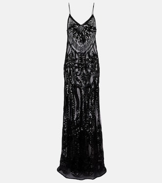 Sequined semi-sheer gown | Norma Kamali