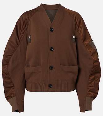 Cotton-blend and twill cardigan | Sacai