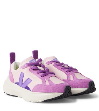 Canary suede-trimmed leather sneakers | Veja Kids