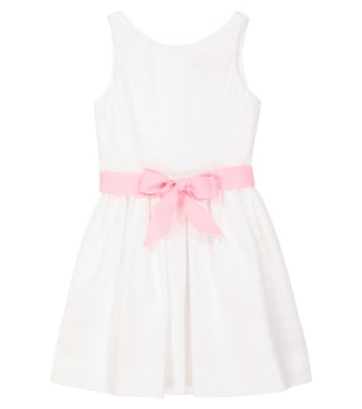 Bow-trimmed cotton dress | Polo Ralph Lauren Kids