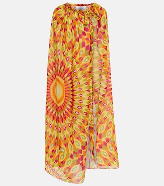 Printed cotton and silk beach cover-up | Valentino