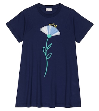 Floral print cotton T-shirt dress | Il Gufo
