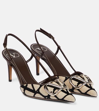 Toile Iconographe slingback pumps | Valentino Garavani