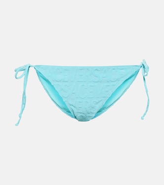 x Dua Lipa braga de bikini de felpa con logo | Versace