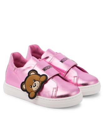 Sneakers in pelle con orsetto | Moschino Kids