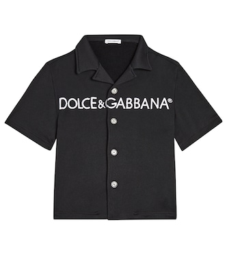 Camicia bowling in misto cotone con logo | Dolce&Gabbana Kids