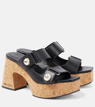Mules Fayence in pelle con plateau | Jimmy Choo