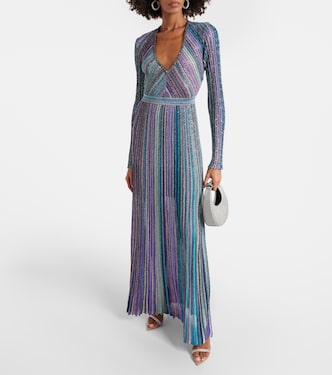 Abito lungo in maglia con lamé a righe | Missoni